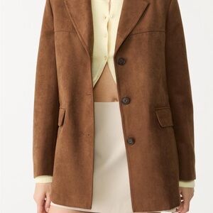 Brown suede blazer XS nwt